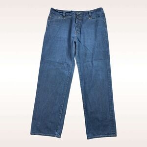 Girbaud Jeans Mens 38x30 Blue X Button Regular Fit Y2K‎ Streetwear 90s Hip Hop